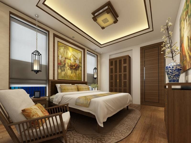 Mẫu phòng ngủ lựa chọn tông màu vàng cho nội thất tạo nên vẻ sang trọng (Nguồn: Sưu tầm)