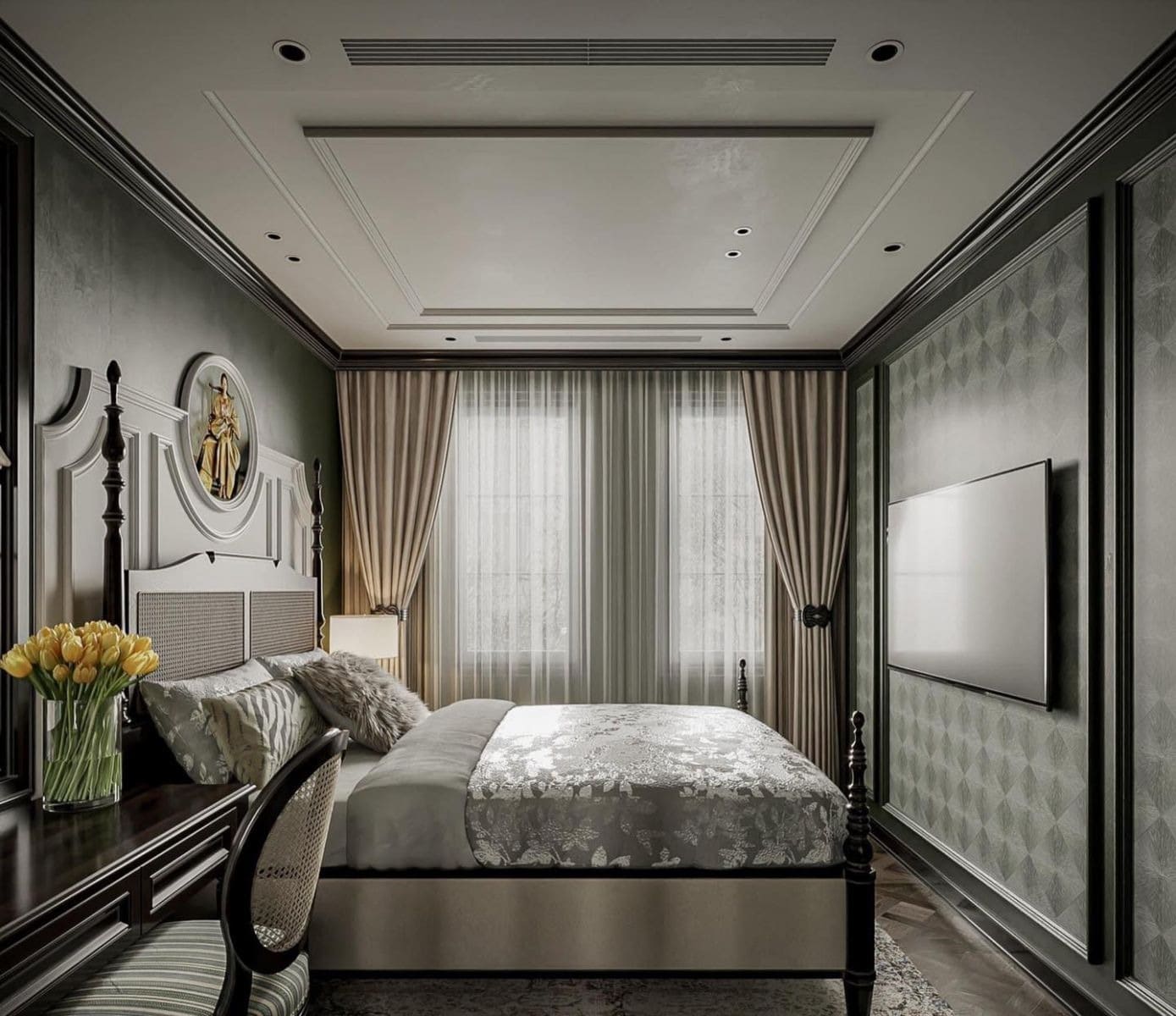 Mẫu phòng ngủ phong cách Indochine đẹp, hiện đại (Nguồn: Sưu tầm)