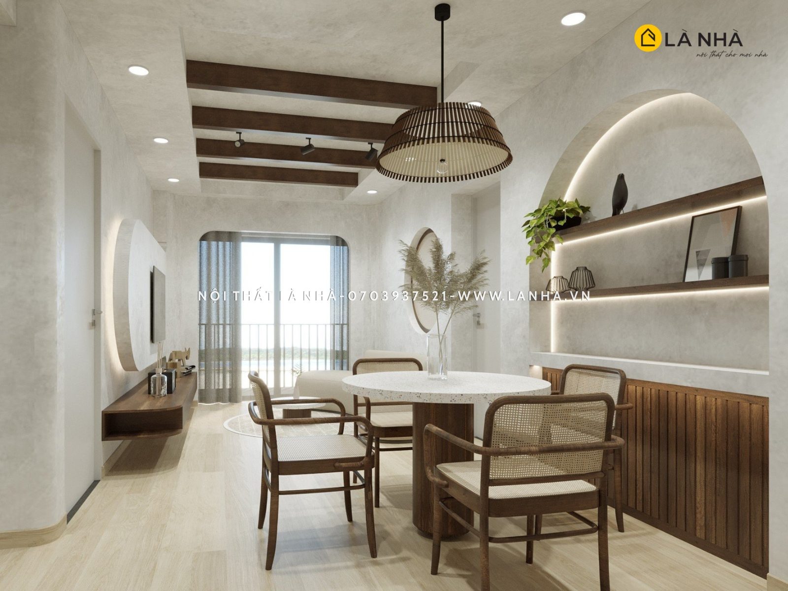 Thi công nội thất biệt thự vũng tàu phong cách Wabi sabi