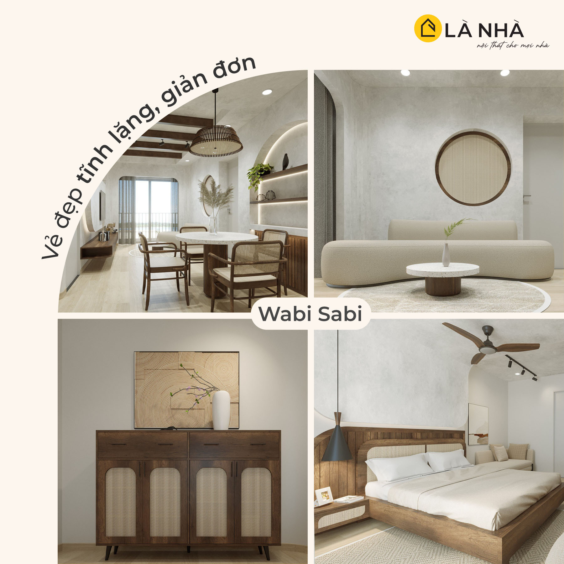 Thiết kế biệt thự phong cách Wabi sabi đơn giản, tinh tế