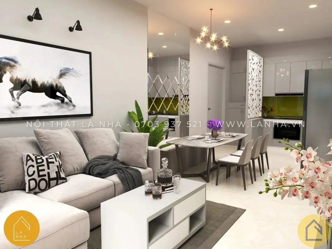Thiết kế nội thất hiện đại cho chung cư 3 phòng ngủ từ Là Nhà