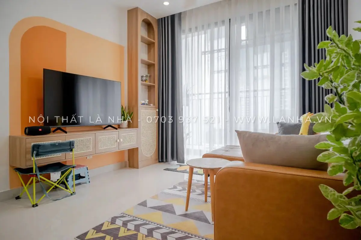Nội thất chung cư thiết kế và thi công bởi Là Nhà một cách tinh tế kết hợp cây xanh