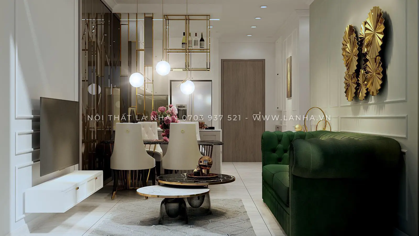 Thiết kế nội thất chung cư hiện đại đầy sang trọng, đẳng cấp