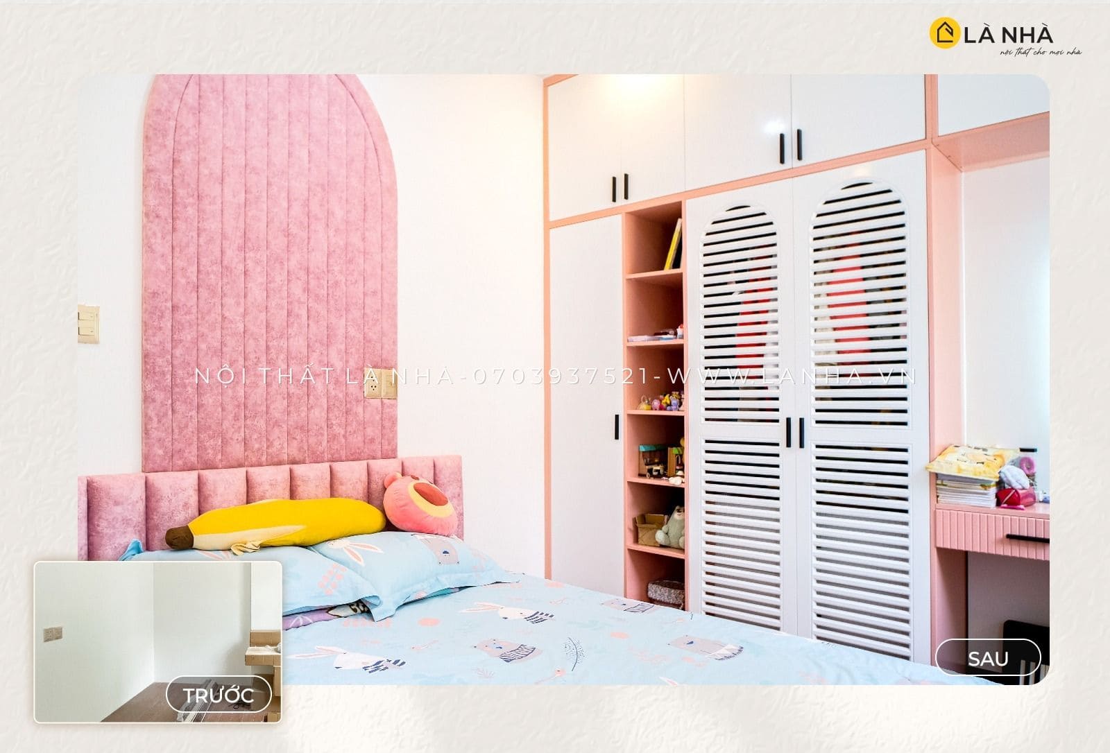 Thiết kế phòng ngủ 10m2 màu sắc tươi tắn cho bé gái