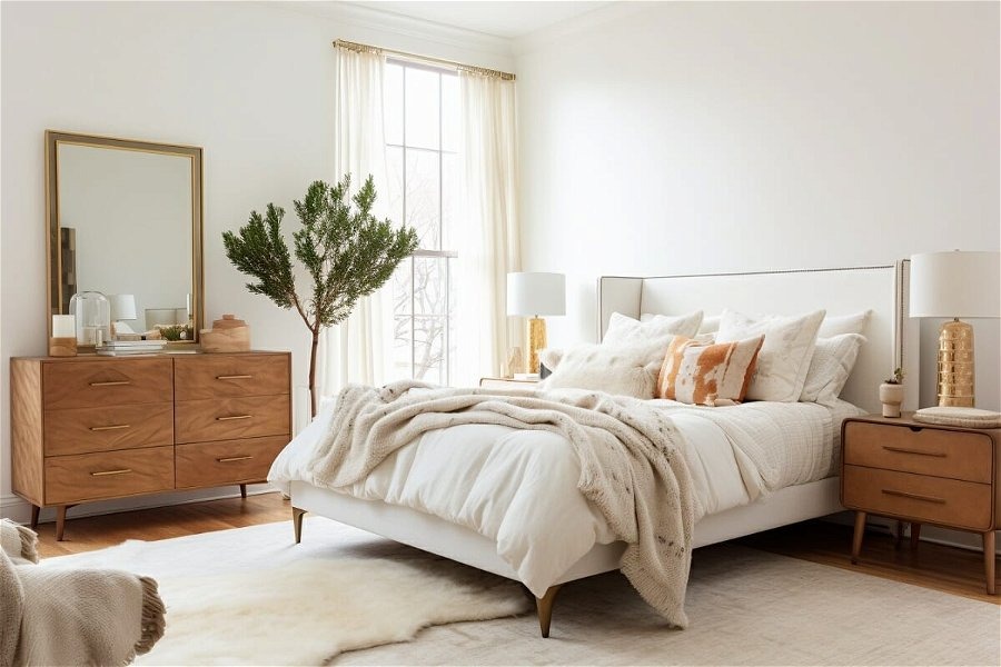 thiet-ke-phong-ngu-10m2-21 Phòng ngủ 10m2 sử dụng 2 màu chủ đạo nâu và trắng tạo cảm giác thoải mái, nhẹ nhàng (Nguồn: Sưu tầm)