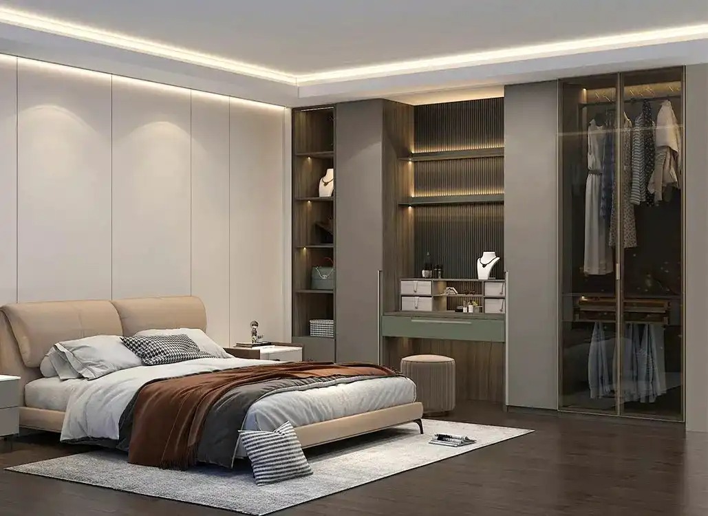 thiet-ke-phong-ngu-10m2-25 Bố trí các vật dụng nội thất như giường, tủ, kệ một cách khoa học (Nguồn: Sưu tầm)