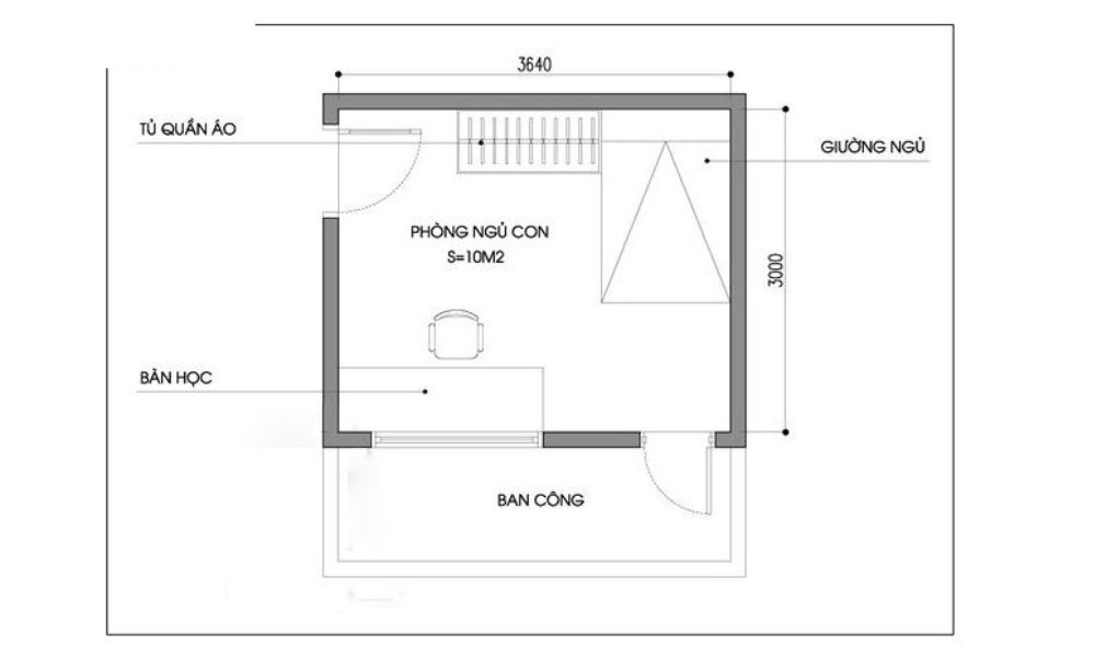 Bản vẽ thiết kế phòng ngủ cơ bản gia chủ có thể tham khảo