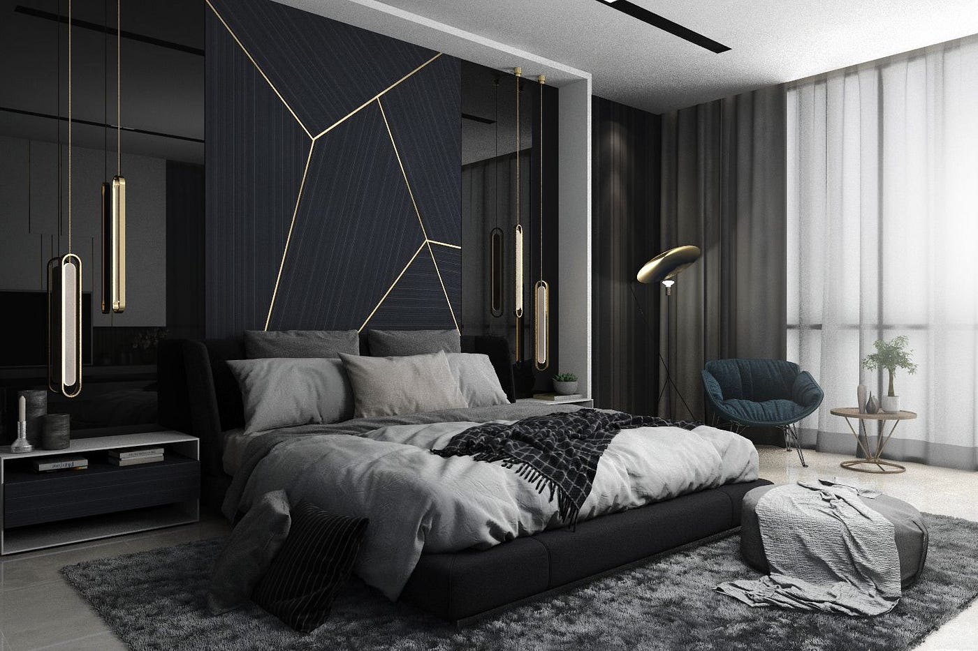 Thiết kế phòng ngủ cho nam 15m2 đẹp
