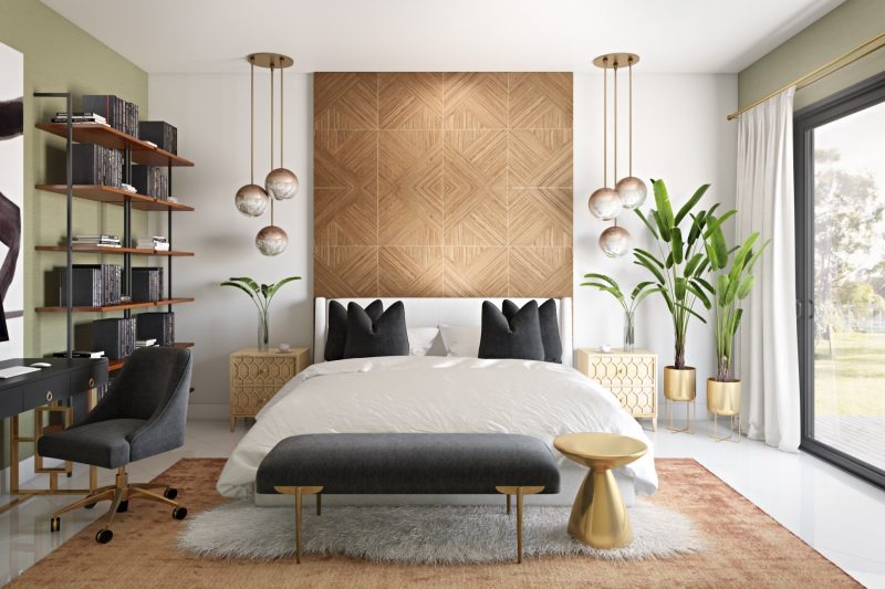 Mẫu phòng ngủ 15m2 sủ dụng kết hợp cây xanh